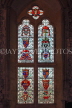 UK, Hampshire, WINCHESTER, The Great Hall, stained glass window, depicting Courts of Arms, UK8091JPL
