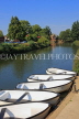 UK, Kent, TONBRIDGE, River Medway and rowing boats moored, UK13266JPL