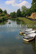 UK, Kent, TONBRIDGE, River Medway and rowing boats moored, boating, UK13268JPL