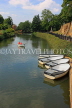 UK, Kent, TONBRIDGE, River Medway and rowing boats moored, boating, UK13270JPL