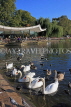 UK, LONDON, Hyde Park, Serpentine lake, lakeside cafe, and swans, UK11768JPL