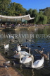 UK, LONDON, Hyde Park, Serpentine lake, lakeside cafe, and swans, UK11769JPL