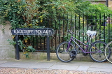 UK, Oxfordshire, OXFORD, bicycle parked by Radcliffe Square, UK13085JPL