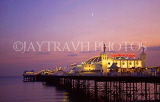 UK, Sussex, BRIGHTON, Palace Pier, illuminated at dusk, BRG119JPL