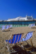 UK, Sussex, BRIGHTON, Palace Pier and deckchairs, UK5225JPL