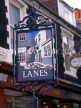 UK, Sussex, BRIGHTON, The Lanes, wrought iron sign, UK5217JPL