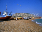 UK, Sussex, HASTINGS, Fishermen's Beach, boats and East Cliffs, HAS030JPL