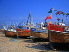 UK, Sussex, HASTINGS, Fishermen's Beach, fishing boats lined up by The Stade, HAS26JPL