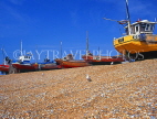 UK, Sussex, HASTINGS, Fishermen's Beach, fishing boats lined up by The Stade, HAS32JPL