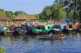 UK, Warwickshire, STRATFORD-UPON-AVON, Narrowboats at riverside, during River Festival, UK25404JPL