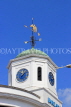 UK, Warwickshire, STRATFORD-UPON-AVON, bank building clock tower and weathervane, UK25537JPL