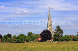 UK, Wiltshire, SALISBURY, Salisbury Cathedral spire, view from the Watermeadows, UK8321JPL