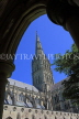 UK, Wiltshire, SALISBURY, Salisbury Cathedral spire, view from the cloisters, UK8211JPL