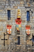 UK, Yorkshire, YORK, City Walls, Micklegate Bar, coat of arms, UK9849JPL