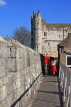 UK, Yorkshire, YORK, City Walls, Monk Bar, couple walking along, UK2554JPL