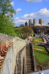 UK, Yorkshire, YORK, City Walls, York Minster in background, UK9857JPL