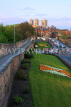 UK, Yorkshire, YORK, City Walls, York Minster in background, dusk view, UK3051JPL