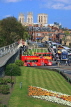 UK, Yorkshire, YORK, City Walls and York Minster, tour bus, UK2529JPL