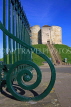 UK, Yorkshire, YORK, Cliffords Tower and iron railing, UK2527JPL