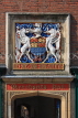 UK, Yorkshire, YORK, Fossgate, Merchants Hall, coat of arms at entrance, UK3168JPL