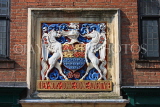 UK, Yorkshire, YORK, Fossgate, Merchants Hall, coat of arms at entrance, UK3169JPL