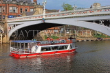 UK, Yorkshire, YORK, Lendal Bridge over River Ouse, sightseeing boat passing under, UK9836JPL