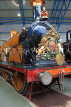 UK, Yorkshire, YORK, National Railway Museum, royal crest on locomotive, UK3034JPL