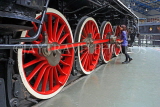 UK, Yorkshire, YORK, National Railway Museum, vintage steam engine wheels, UK3014JPL