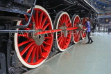UK, Yorkshire, YORK, National Railway Museum, vintage steam engine wheels, UK3016JPL