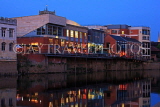 UK, Yorkshire, YORK, River Ouse, riverside bars and restaurants, night view, UK3230JPL
