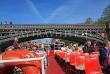 UK, Yorkshire, YORK, River Ouse, tour boat going under Skeldergate Bridge, UK3275JPL