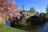 UK, Yorkshire, YORK, Skeldergate Bridge over River Ouse, and Spring Blossom, UK9944JPL