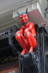 UK, Yorkshire, YORK, Stonegate, 'Red Devil' gargoyle on building, UK3070JPL