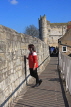 UK, Yorkshire, YORK, city walls, Monk Bar and girl, UK3140JPL