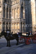 UK, Yorkshire, YORK, horse and carriage by York Minster, UK222JPL
