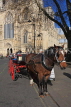 UK, Yorkshire, YORK, horse drawn carriage, by York Minster, UK3161JPL