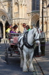 UK, Yorkshire, YORK, horse drawn carriage, tourists riding, UK9924JPL