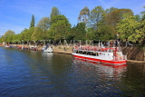 UK, Yorkshire, YORK, sightseeing boat and houseboats along River Ouse, UK9913JPL