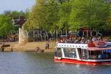 UK, Yorkshire, YORK, sightseeing boat on River Ouse, and Marygate Tower, UK3222JPL
