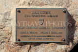 USA, California, Mt San Jacinto State Park, Palm Springs Aerial Tramway plaque, US4935JPL