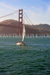 USA, California, SAN FRANCISCO, Golden Gate Bridge and sailboat, US4114JPL