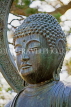USA, California, SAN FRANCISCO, Golden Gate Park Japanese Tea Gardens, Buddha sculpture, face, US4096JPL
