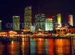 USA, Florida, MIAMI, Downtown night skyline, Bayside, MIA525JPL