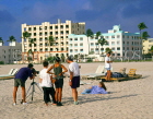 USA, Florida, MIAMI, South Beach, model photo shoot, by Art Deco buildings, MIA614JPL