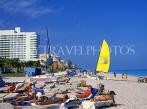 USA, Florida, MIAMI, South Beach, sunbathers and sailboat, MIA622JPL