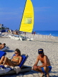 USA, Florida, MIAMI, South Beach, sunbathers and sailboat, MIA629JP