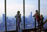 USA, Illinois, CHICAGO, children viewing city from John Hancock Tower, US3800JPL