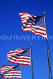 USA, Illinois, CHICAGO, three US flag, against blue sky, US2808JPL