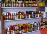 USA, Louisiana, NEW ORLEANS, French Quarter, French Market, hot and spicy sauces, LOU154JPL