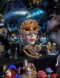 USA, Louisiana, NEW ORLEANS, French Quarter, Mardi Gras mask for sale, LOU119JPL